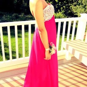 Sherri Hill Pink Strapless Sweetheart Gown Size 6